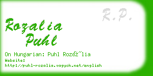 rozalia puhl business card